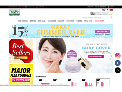 フィリピン・BEST BUY WORLDにてEYELASH SENSITIVEとFairy Coverの販売開始